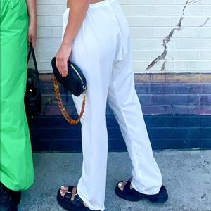 White parachute pants